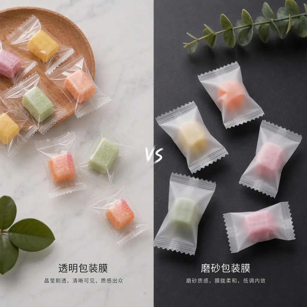 透明亮光膜与磨砂消光膜效果对比
