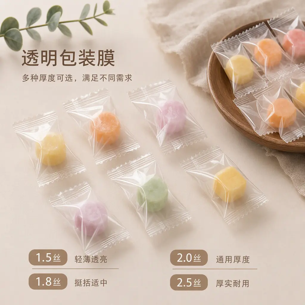 透明亮光BOPP糖果包装膜成品展示